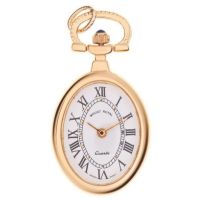 Gold Plated Open Face Quartz Oval Pendant Necklace Watch