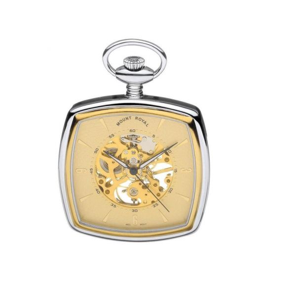 Mount Royal Open Face Mechanical Gold Plated Pocket Watch B3P/RN