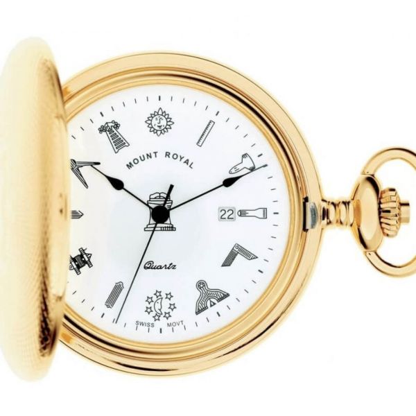 Mount Royal Open Face Mechanical Gold Plated Pocket Watch B3P/RN