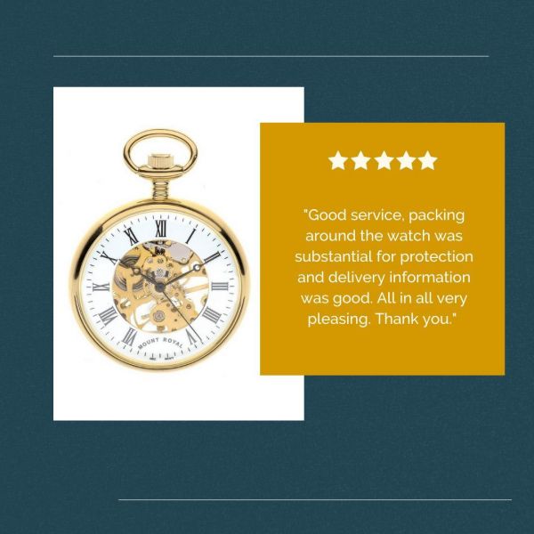 Mount Royal Open Face Mechanical Gold Plated Pocket Watch B3P/RN