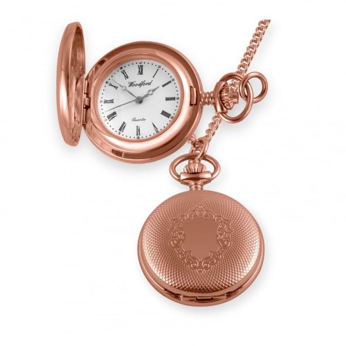 Quartz Rose Gold Plated Pendant Necklace Watch