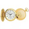 Gold Plated 17 Jewel Swiss Mechanical Full Hunter Pocket Watch Compact Dial
