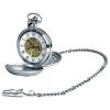 21 Chrome/Pewter Mechanical Double Hunter Two-Tone Pocket Watch