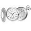 Swiss Sterling Silver 17 Jewel Half Hunter Mechanical Pocket Watch With Albert Chain