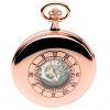 Rose Gold Plated Double Half Hunter Mechanical Pocket Watch