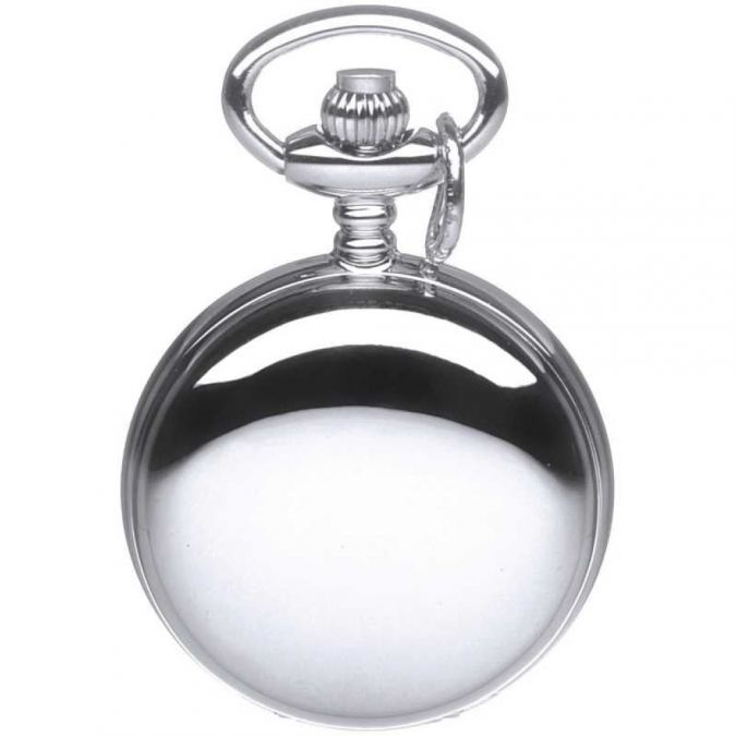 Silver Plated Full Hunter Quartz Pendant Necklace Watch