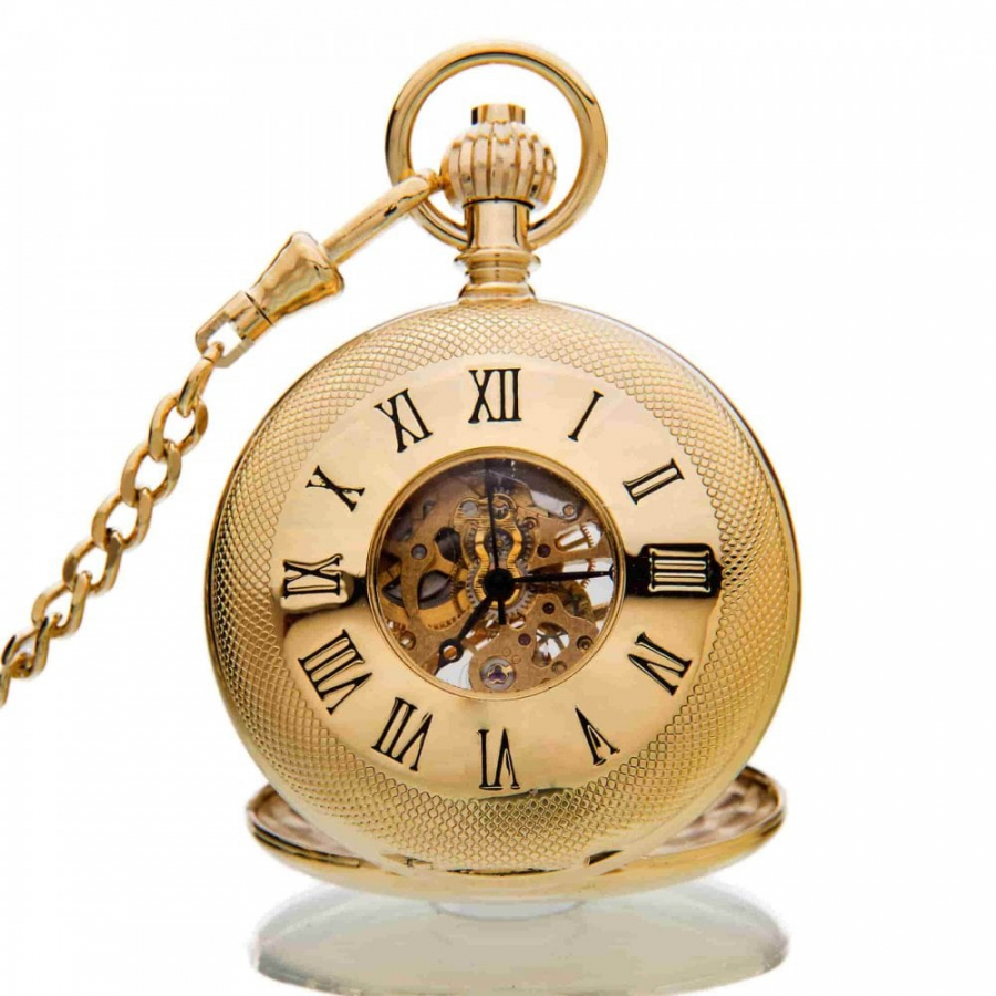 The Richmond - Gold Mechanical Double Half Hunter Pocket Watch