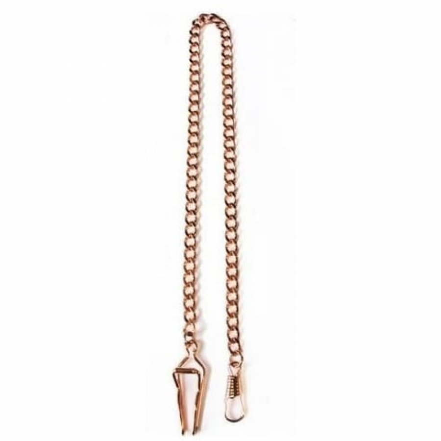 Rose Gold Plated Belt Loop Pocket Watch Chain
