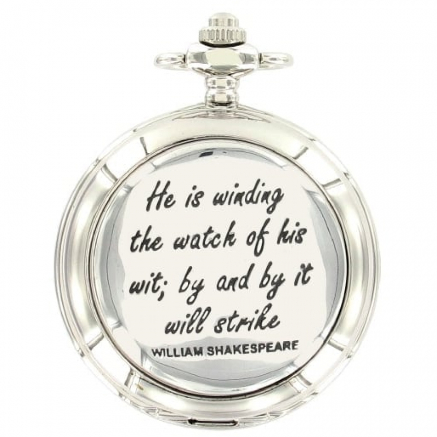 William Shakespeare Chrome Quartz Full Hunter Pocket Watch