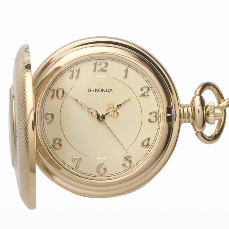 Gents Gold-plated Half Hunter Pocket Watch