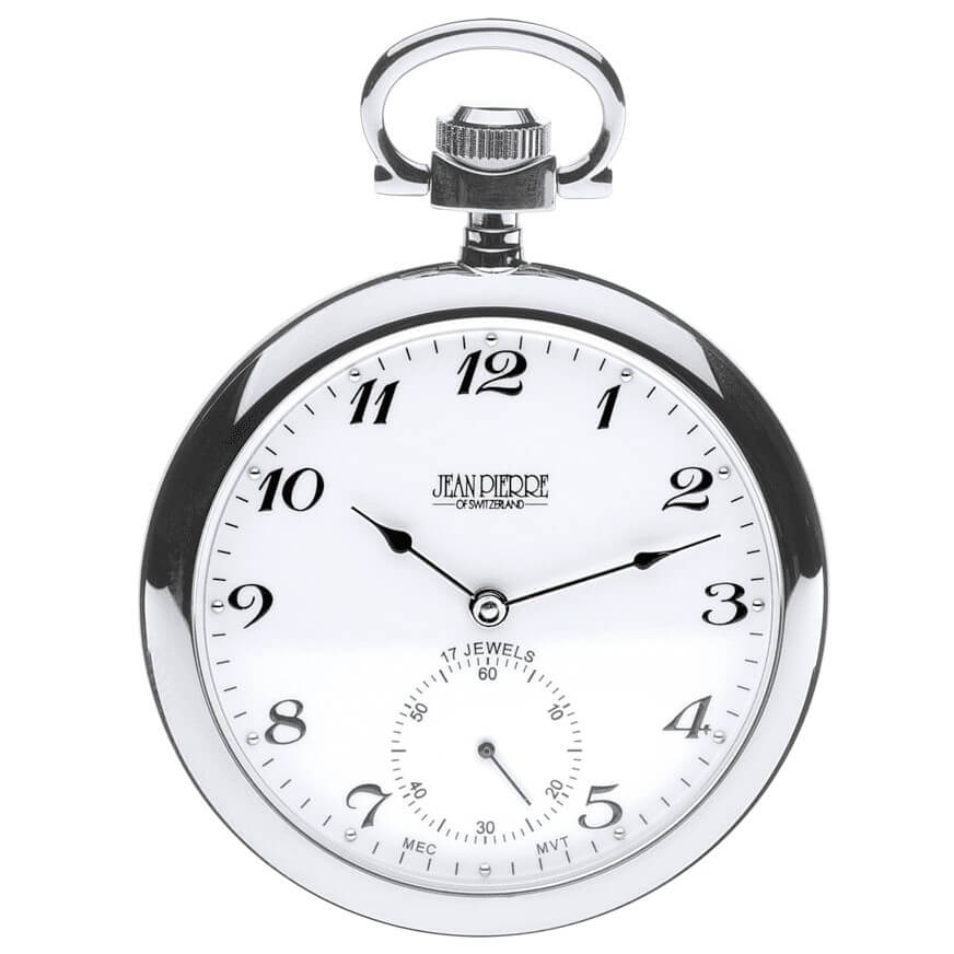 Open Face Chrome Mechanical Pocket Watch