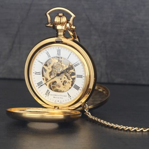 The Windsor - Gold Mechanical Double Half Hunter Pocket Watch