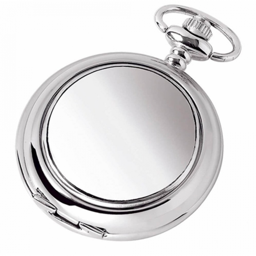 Chrome Mechanical Plain Double Hunter Pocket Watch