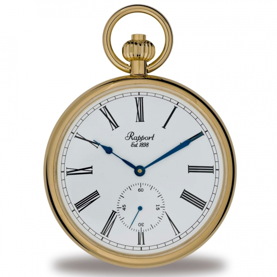 Mechanical Open Face Gold Plated Pocket Watch