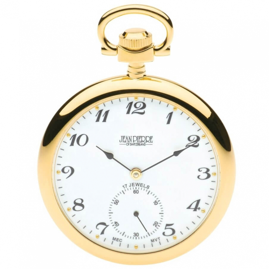 Open Face Gold Plated Mechanical Pocket Watch