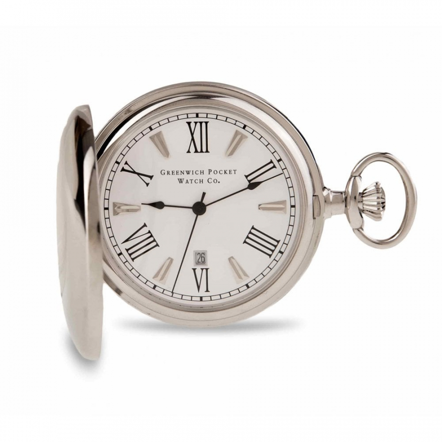 The Blenheim - Chrome Quartz Full Hunter Pocket Watch