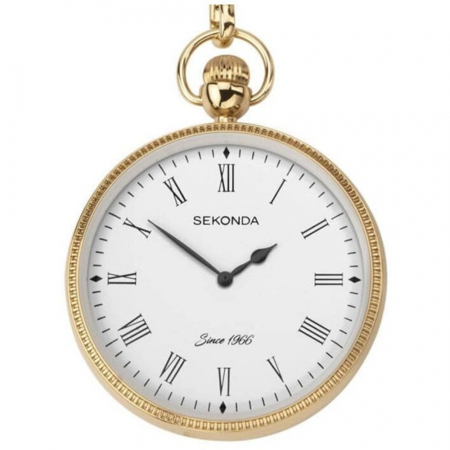 Gold Plated Quartz Open Face Pocket Watch