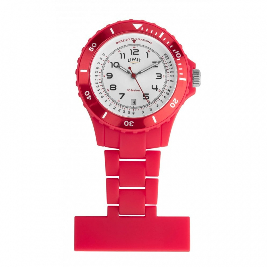 Red Resin Nurse Fob Watch