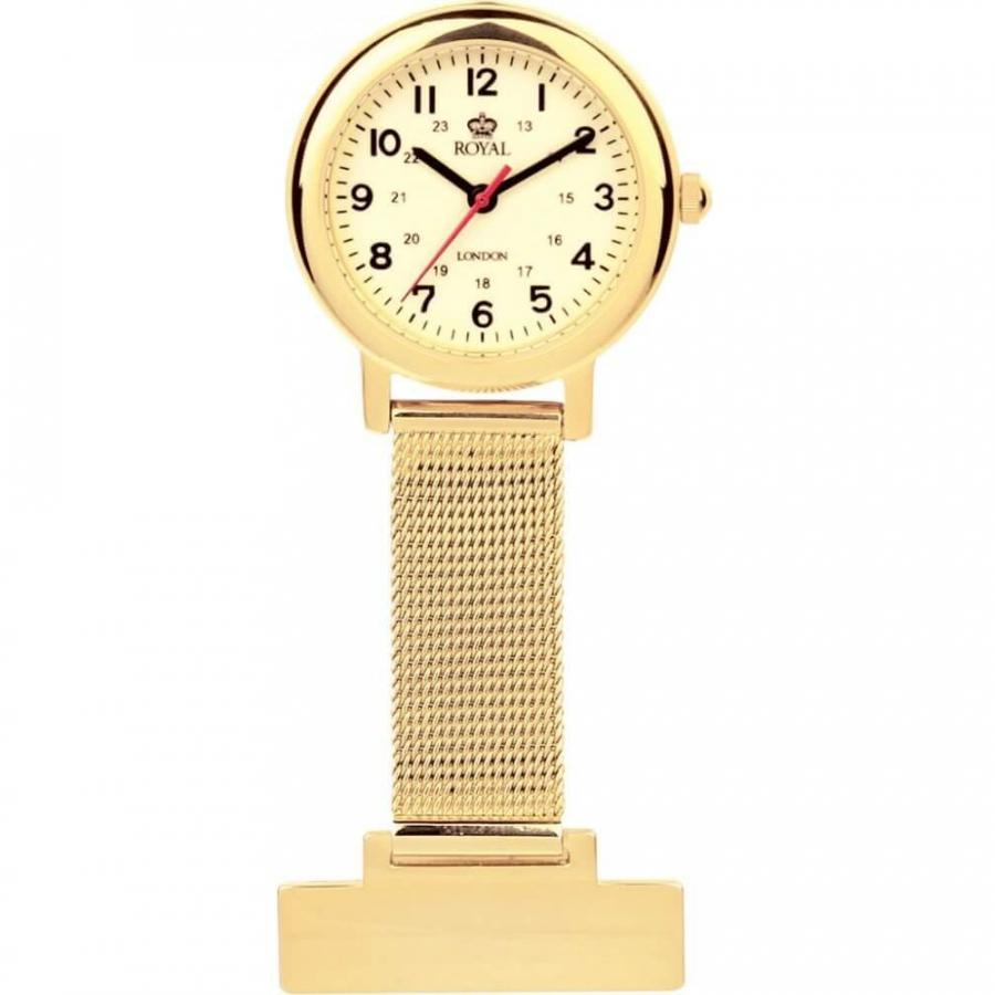 Gold Plated Cream Face Fob Watch