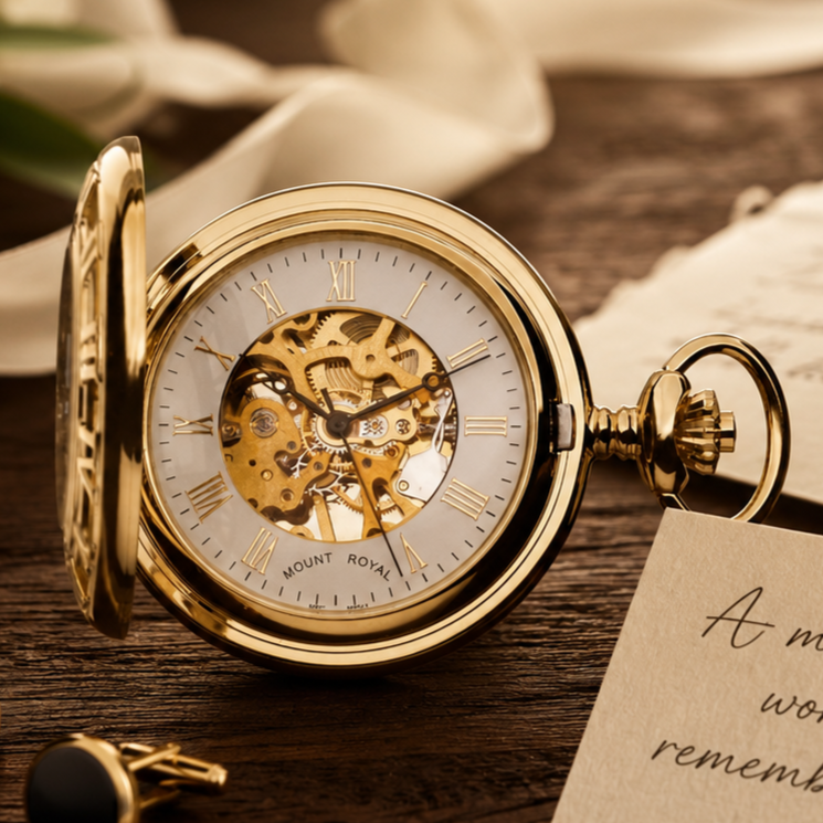 Gold Plated Half Hunter Pocket Watch