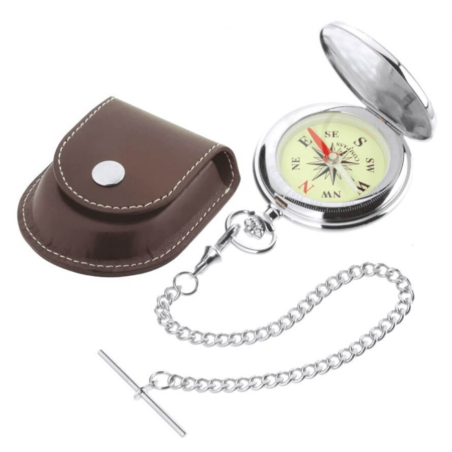 Gents Stainless Steel Pocket Compass D5 Pocketwatch Uk