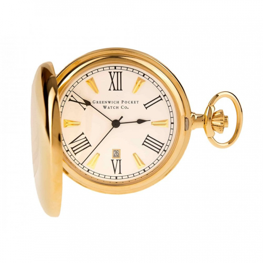 The Blenheim - Gold Quartz Full Hunter Pocket Watch