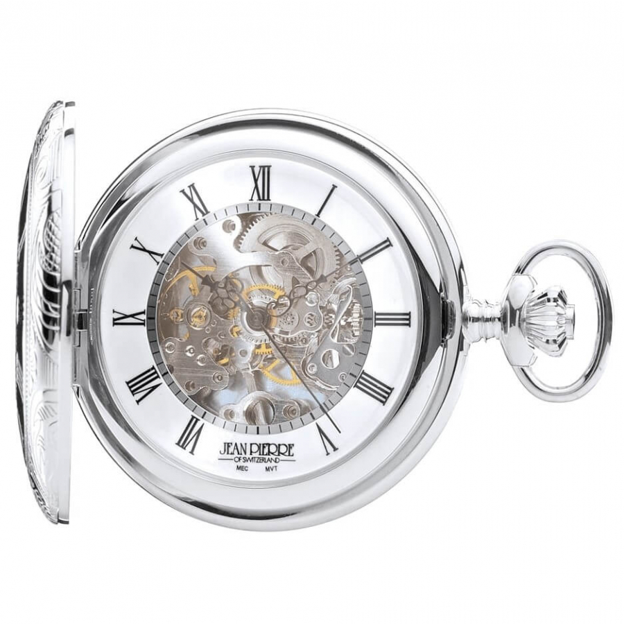 Half Hunter Sterling Silver Mechanical Pocket Watch