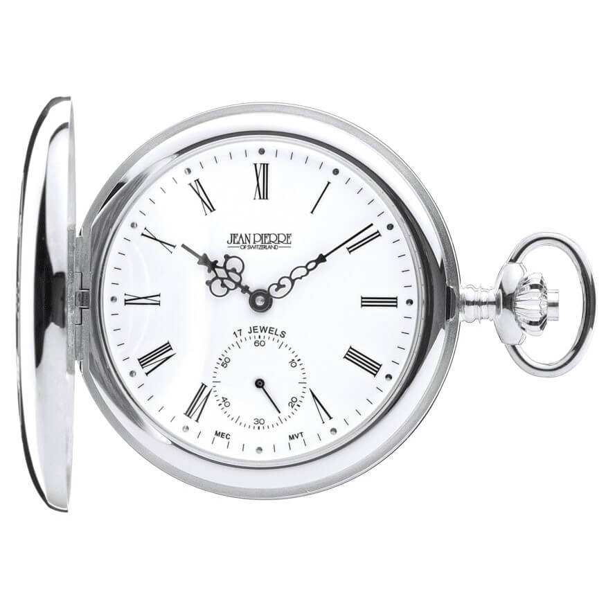 Half Hunter Sterling Silver Mechanical Pocket Watch