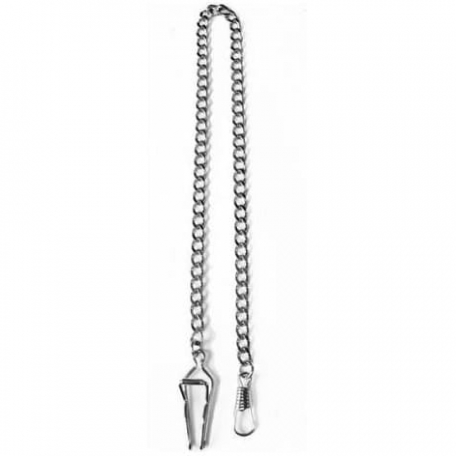 Chrome Plated Belt Bar Slide Pocket Watch Chain