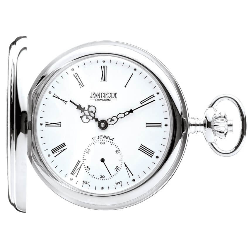 Sterling Silver Half Hunter Hand Driven Mechanical Pocket Watch