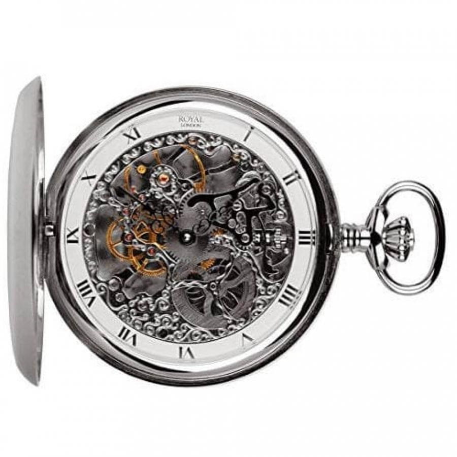 Pvd Plated Double Hunter Mechanical Pocket Watch 90016 01 Pocketwatch Uk