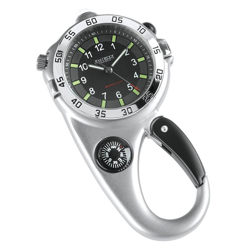 Carabiner Stainless Steel Compass Clip Watch