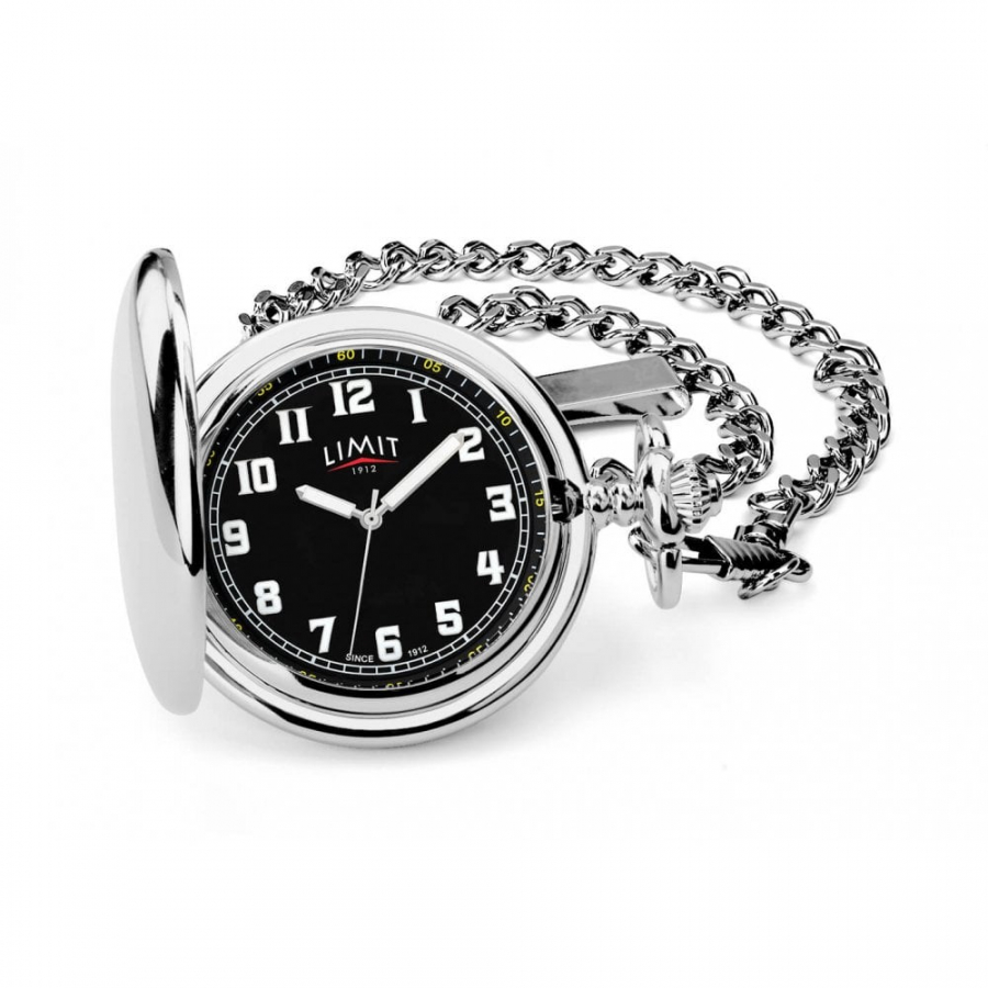 Full Hunter Silver Tone Quartz Pocket Watch