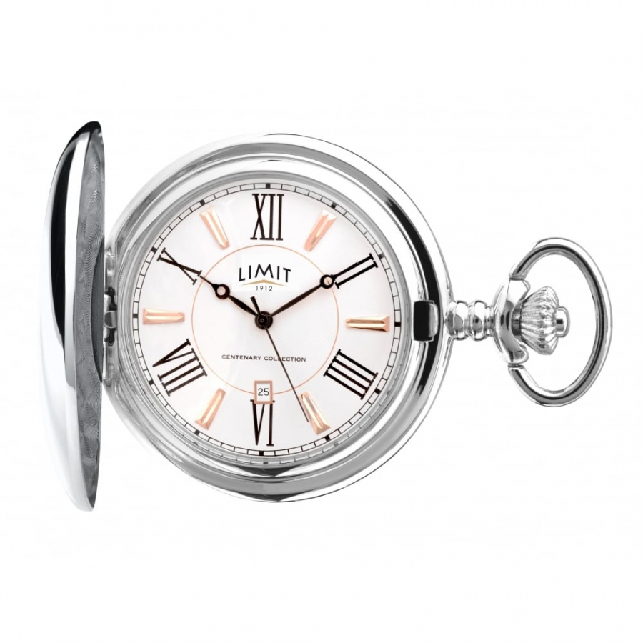 Gents Full Hunter Silver Tone Pocket Watch