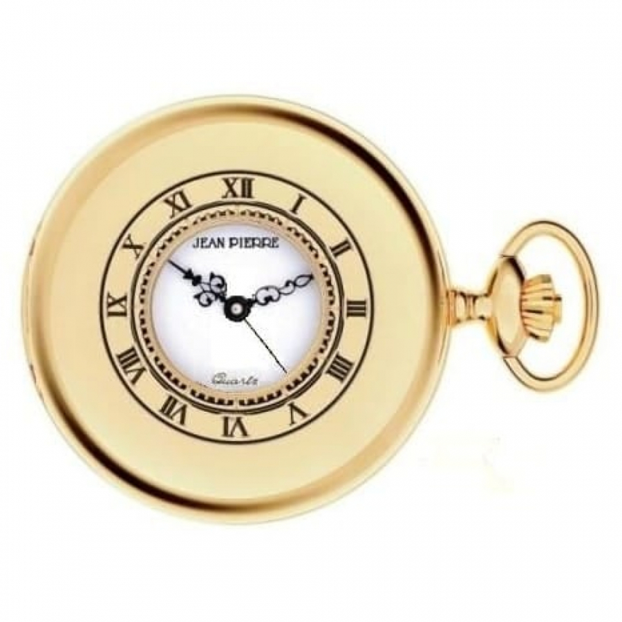 Quartz Half Hunter Gold Plated Pocket Watch