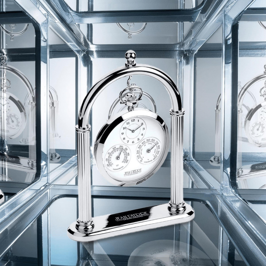 Gents Open Face 'Weather Station' Pocket Watch With Stand