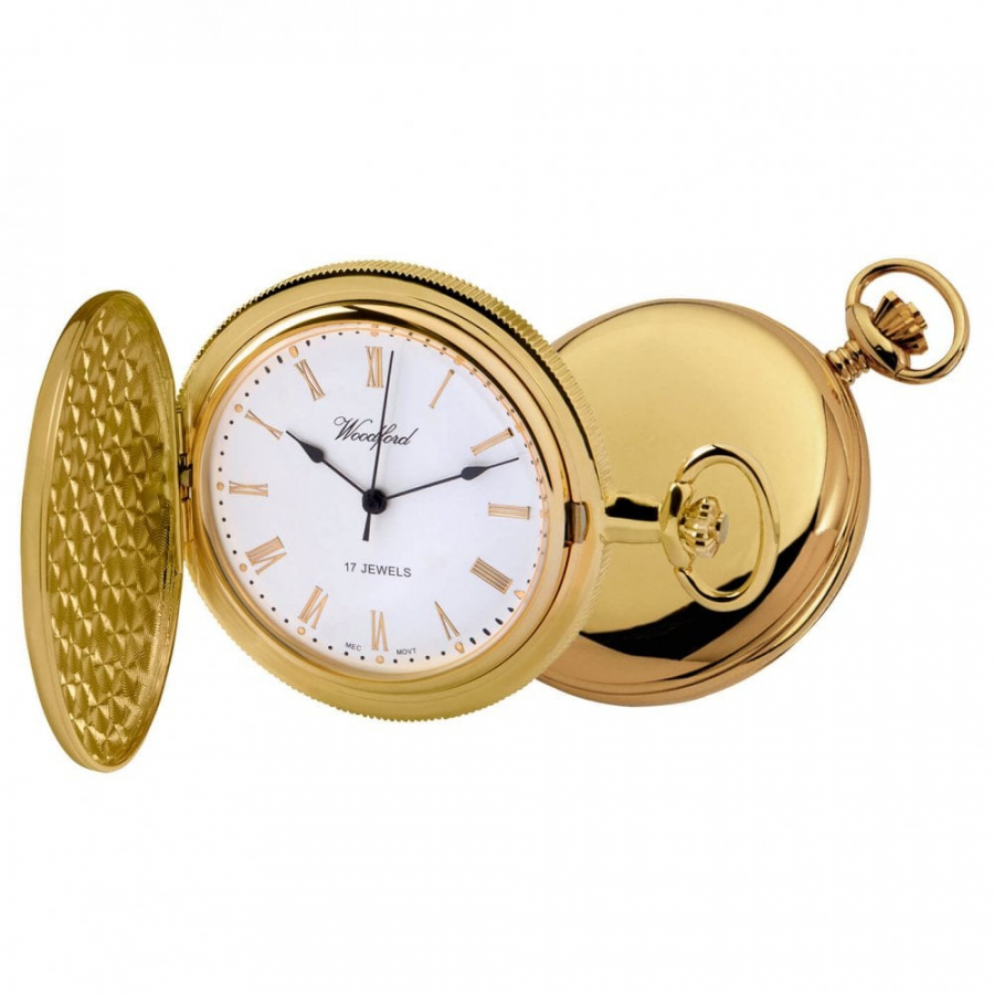 Gold Full Hunter Mechanical Pocket Watch