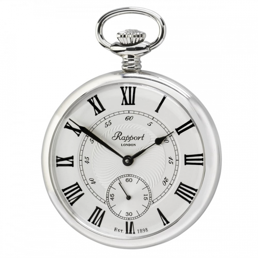 17 Jewel Open Face Mechanical Silver Pocket Watch