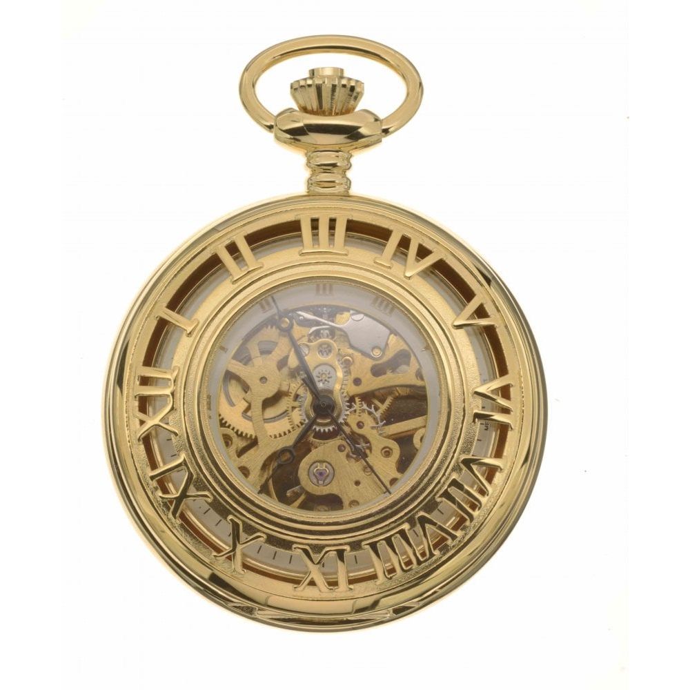 Mount Royal Half Hunter Gold Plated Pocket Watch B36 Pocketwatch Uk