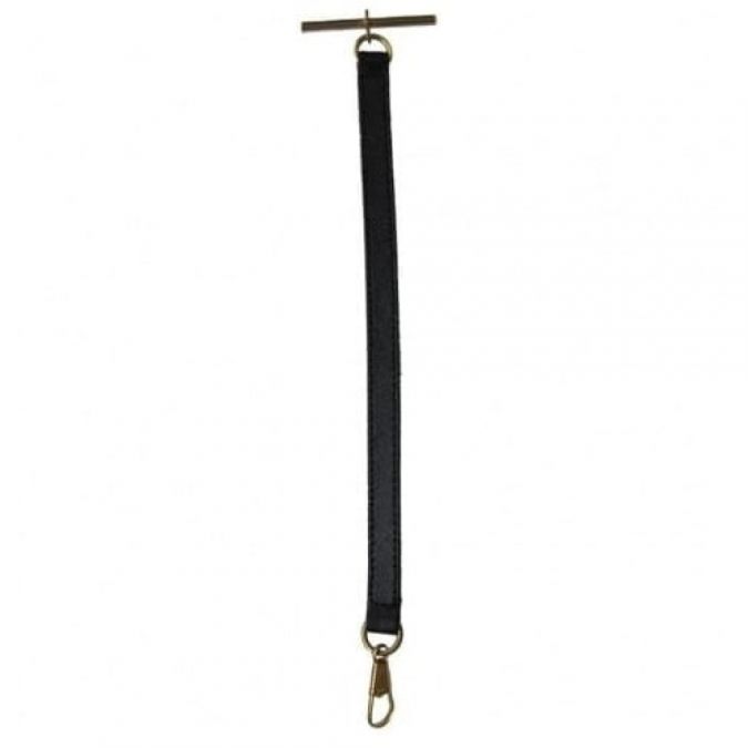 Black Leather Pocket Watch Strap Gold Plated GPW33974 Pocketwatch Uk