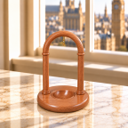 Walnut Finished Arched Pocket Watch Wood Stand