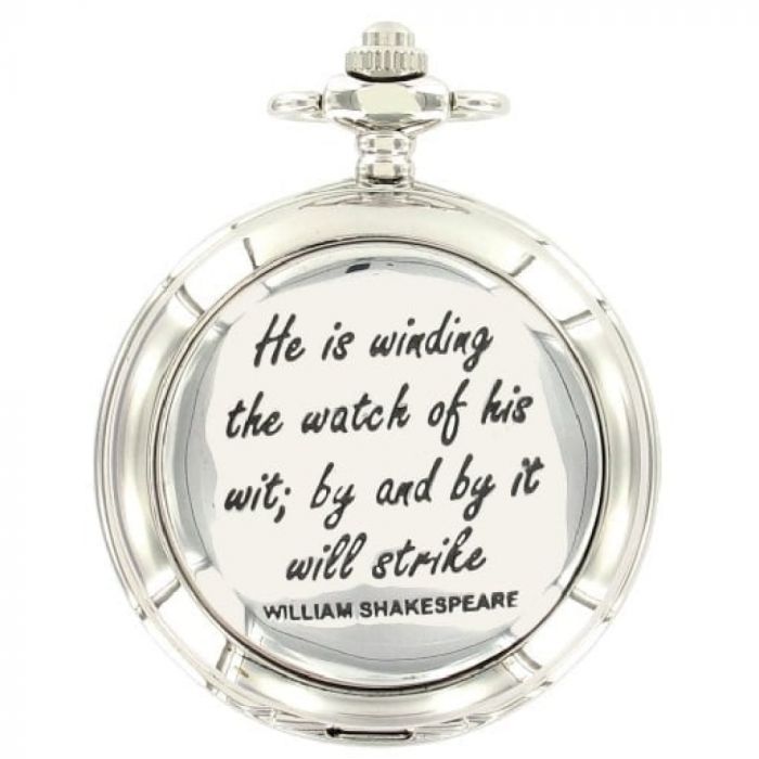 William Shakespeare Chrome Quartz Full Hunter Pocket Watch