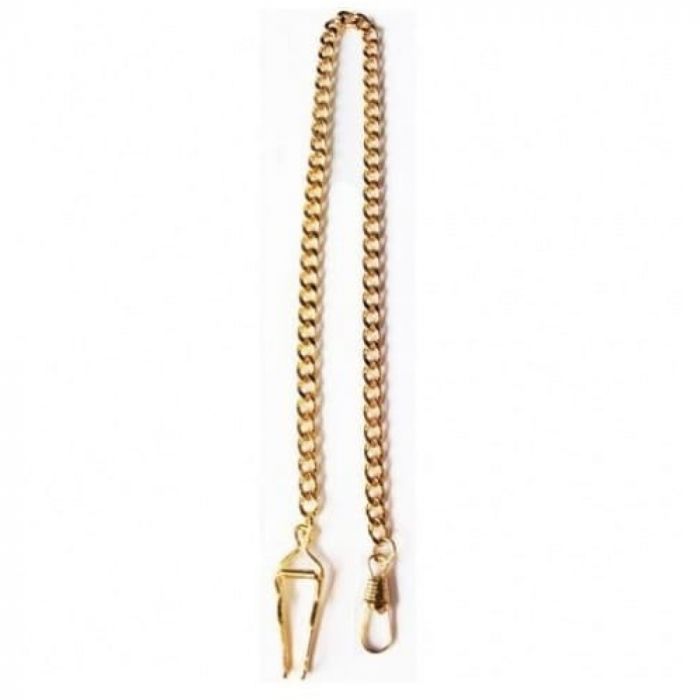 Gold Plated Belt Loop Pocket Watch Chain