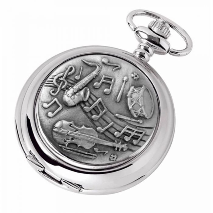 Music Chrome Mechanical Full Hunter Pocket Watch