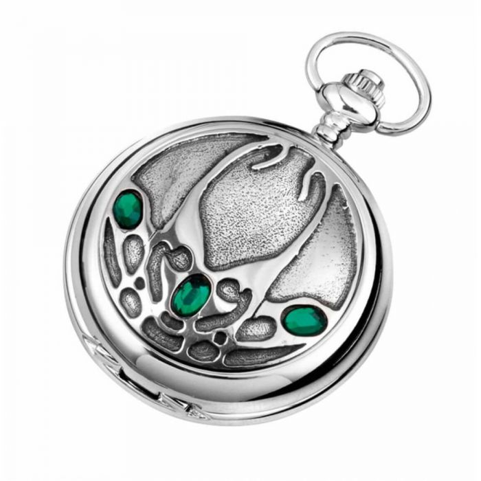 Archibald Knox Chrome/Pewter Quartz Full Hunter Pocket Watch