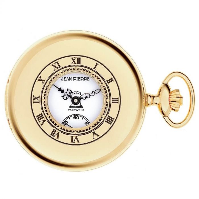 Masonic Half Hunter Gold Plated Mechanical Pocket Watch