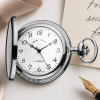 Chrome Plated 17 Jewel Full Hunter Mechanical Pocket Watch