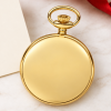 Gold Plated Double Hunter Dual Time Mechanical Pocket Watch with Chain