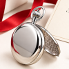 Chrome Plated Double Hunter Mechanical Pocket Watch with Chain
