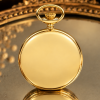 Gold Plated Half Hunter Skeleton Dial Mechanical Pocket Watch with Chain